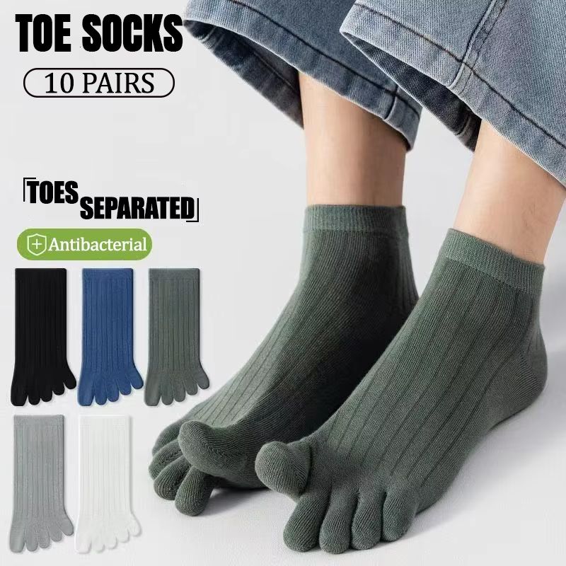 Ankle Sock Low Cut - 남성용 발가락이 드러나는 짧은 양말 10켤레,