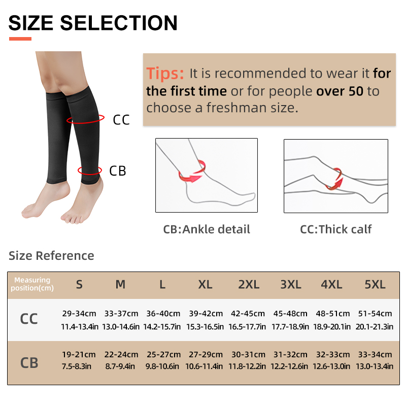 플러스 사이즈 S-5XL 러닝 운동용 압박 슬리브 레그 - Compression Sleeve Calf 리뷰 및 가격